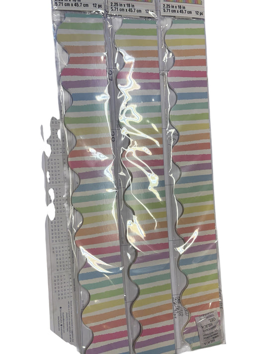 36789 - Bulletin Board Pastel Stripe Border 5 Pack of 12pc 18" Long |9-7|