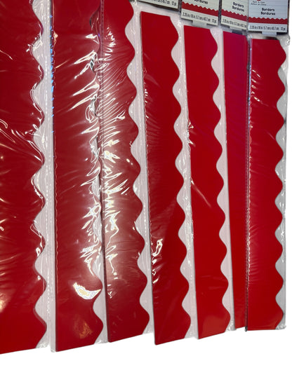 36790 - Bulletin Board Bright Red Borders- 7Pk/84pc Bulletin Borders |9-7|