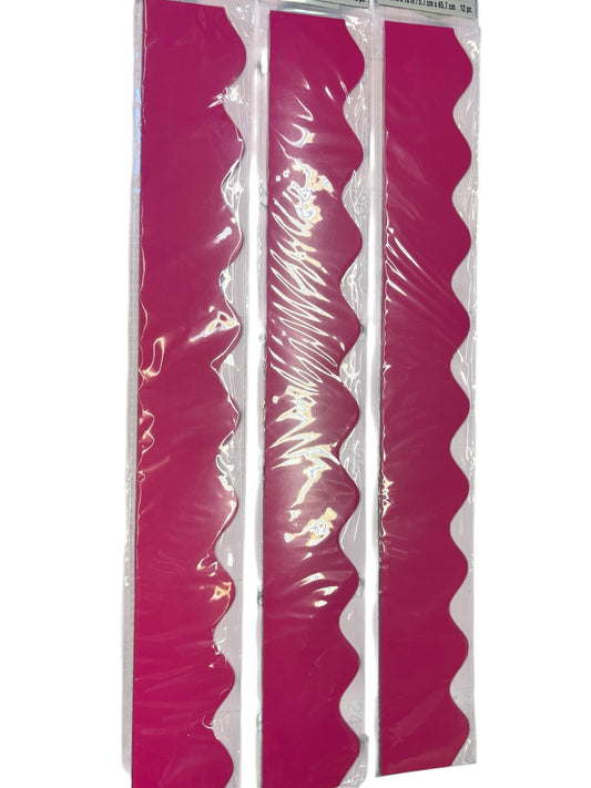 36795 -Bulletin Board Vivid Hot Pink Border Design-3pk/36pcs |9-7|