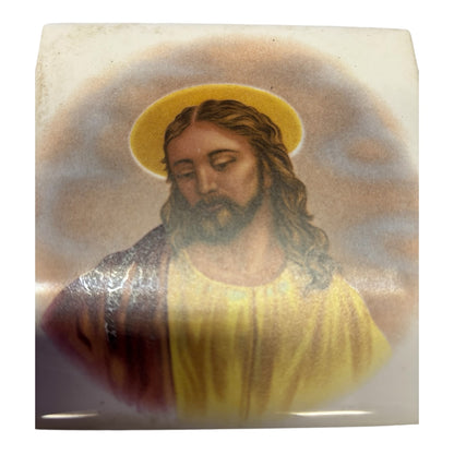 41474 - HAND CRAFTED Ceramic Tile 4 Jesus With Halo |17-30|