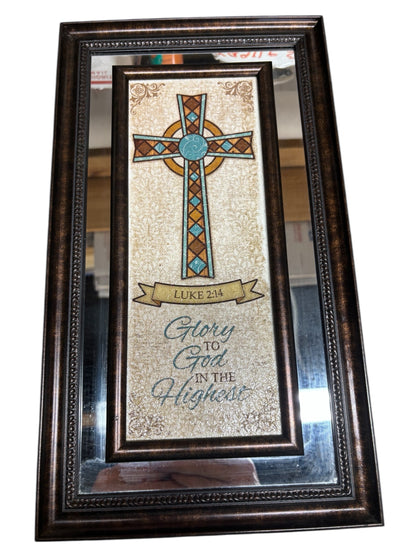 39651 - Luke 2:14 Glory to God Mirror Framed Print 13.5x8 |18-17|