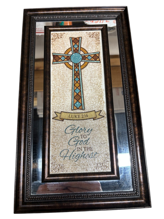 39651 - Luke 2:14 Glory to God Mirror Framed Print 13.5x8 |18-17|