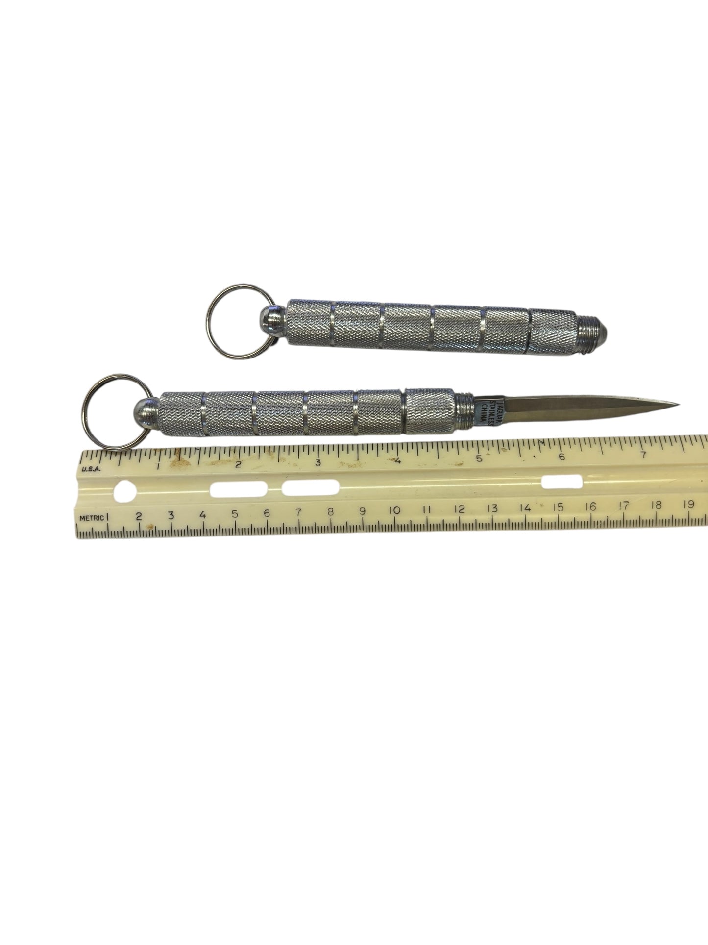 6452 - Set of Two 4.25 Inch Silver Kubaton with Knife |86|