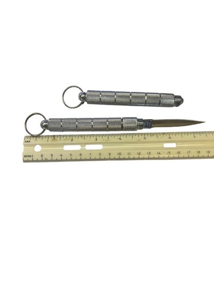 6452 - Set of Two 4.25 Inch Silver Kubaton with Knife |86|