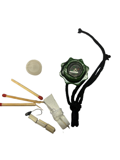 7742 - Camo Survival Knife 10 Inch Matches, Fishing Hook and Line, and More |105:Store|