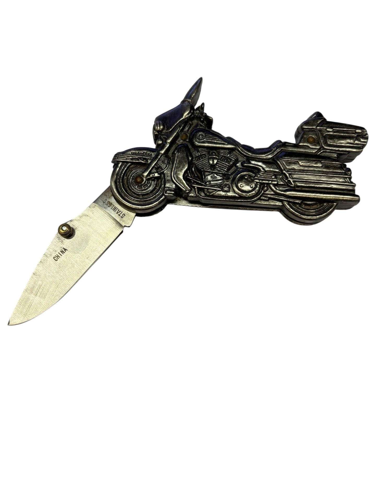12317 - 6" Open Stainless Blade Motorcycle Gift Knife |81|Store|