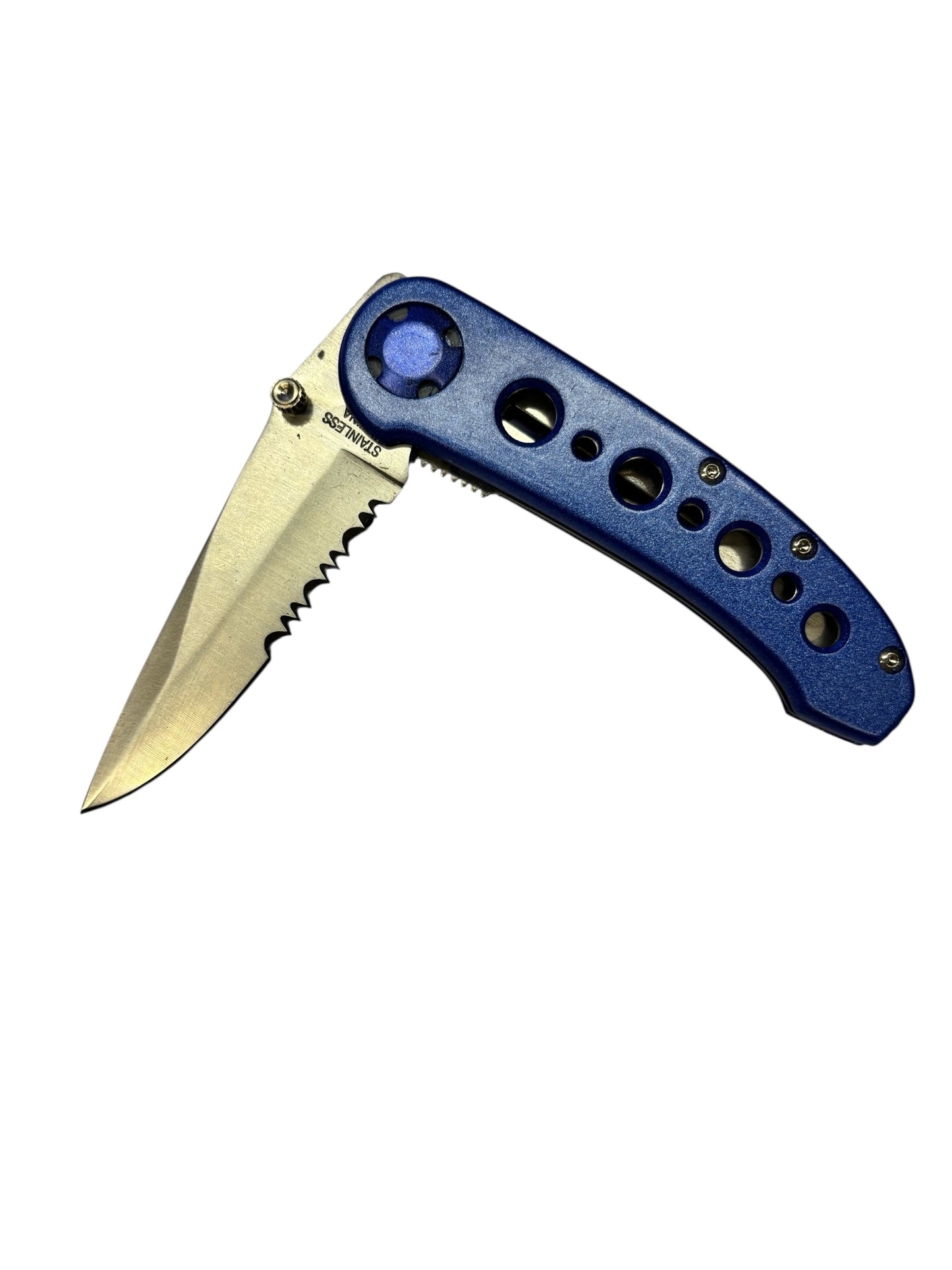 13620 - Folding 7" Knife Blue Lockback Stainless |112|