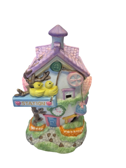 2197 - 6" Color Egg Station Easter Hand Painted Porcelain House |9-14|