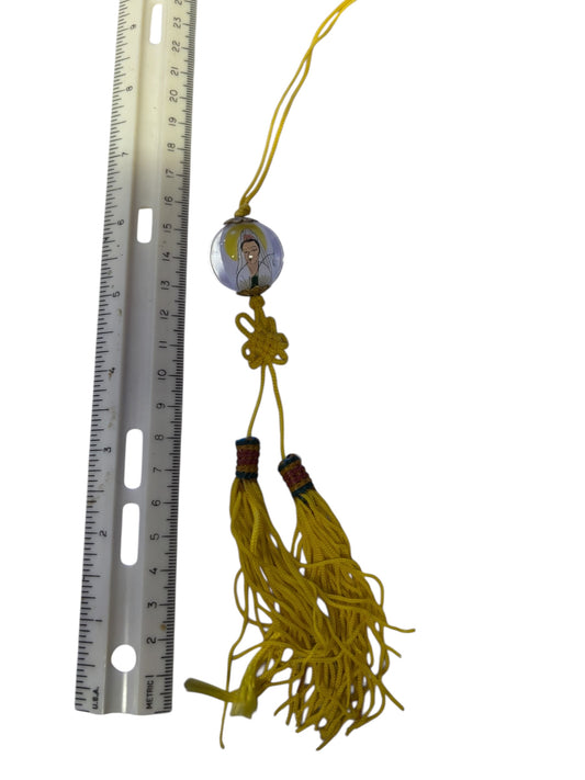 22435 - Yellow Kwan Yin Hanging Charm Pendant |Clear-227|