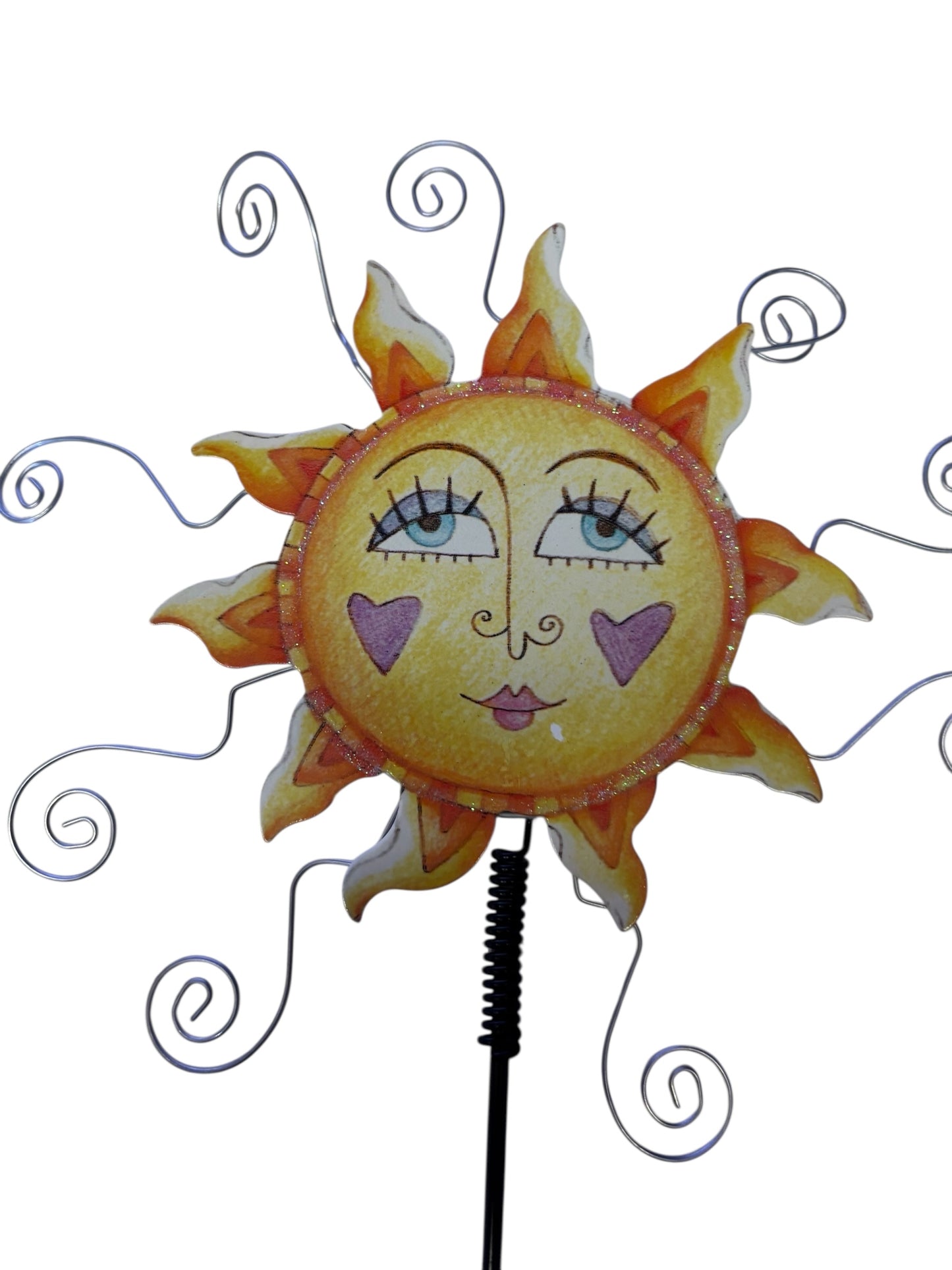 31694 - 18" Metal Happy Sun Face Garden Pick Plant Stake |TBD|