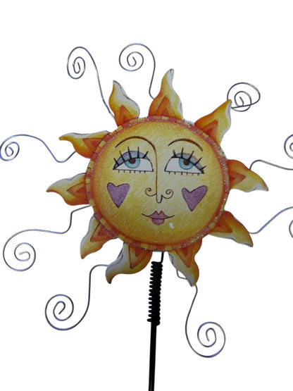 31694 - 18" Metal Happy Sun Face Garden Pick Plant Stake |TBD|