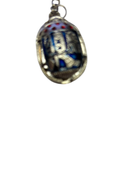 26453 - Keychain Scarab Navy Blue Bought in Egypt |DVD-37|