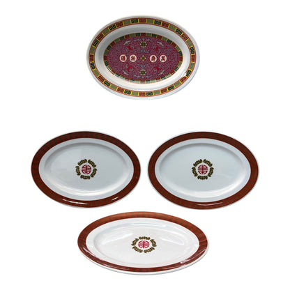 1199 - Set of Four 9" Oval Plate Money Design |20-23|