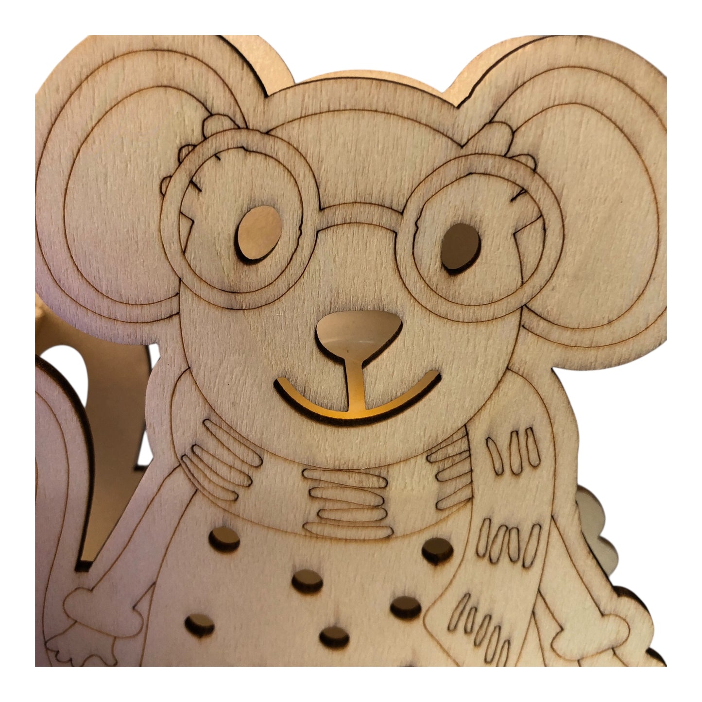 35100 - Craft Set Spring Flower Wood Cut Fox Mouse and Narwal DIY Light Ups |1-34|