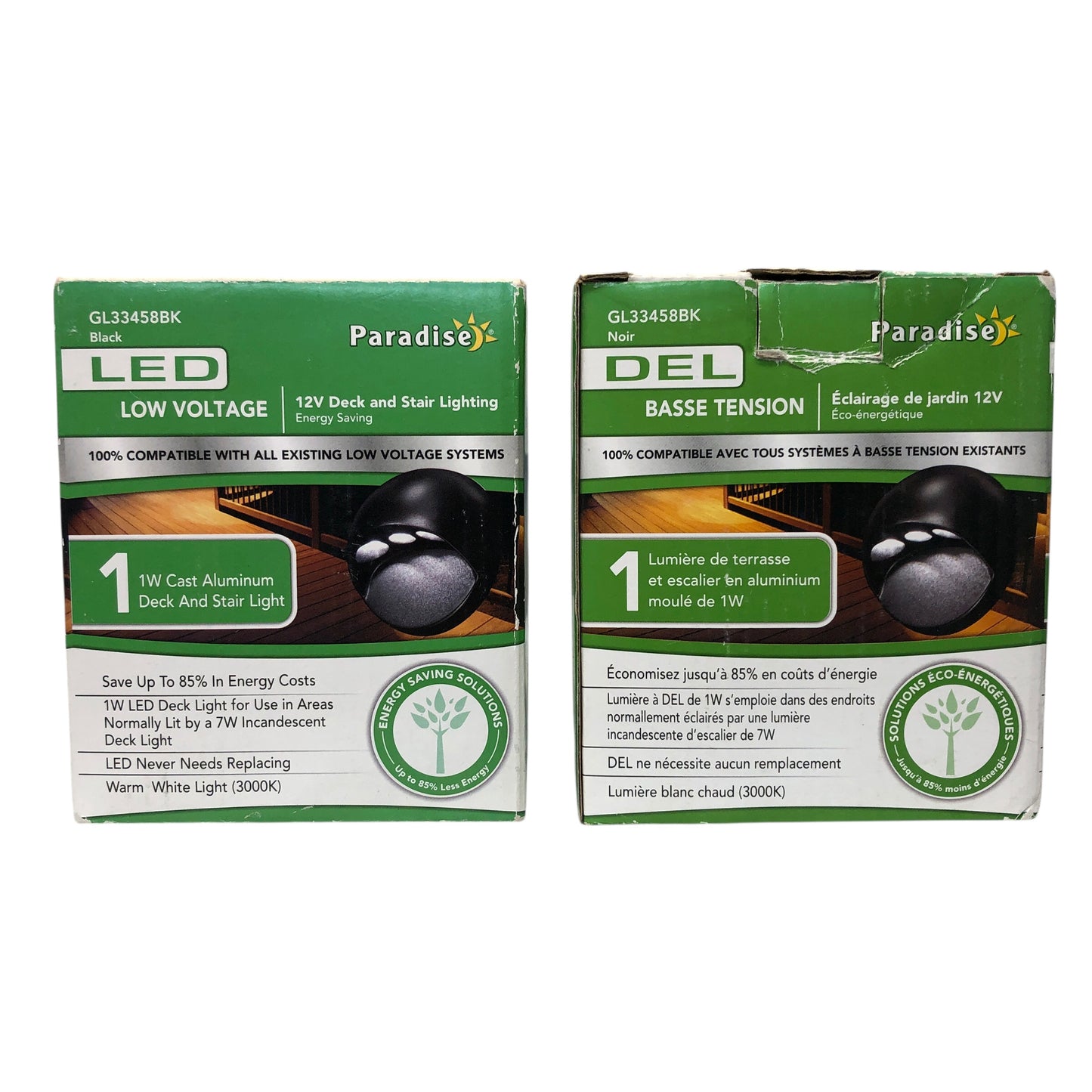 26563 - Set of 2 Paradise Black LED Deck and Stair Light |S-42|