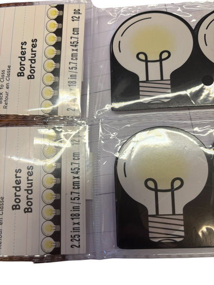 36785 - Two 12pc Packs - 24 pc Light Bulb Idea Bulletin Border |9-7|