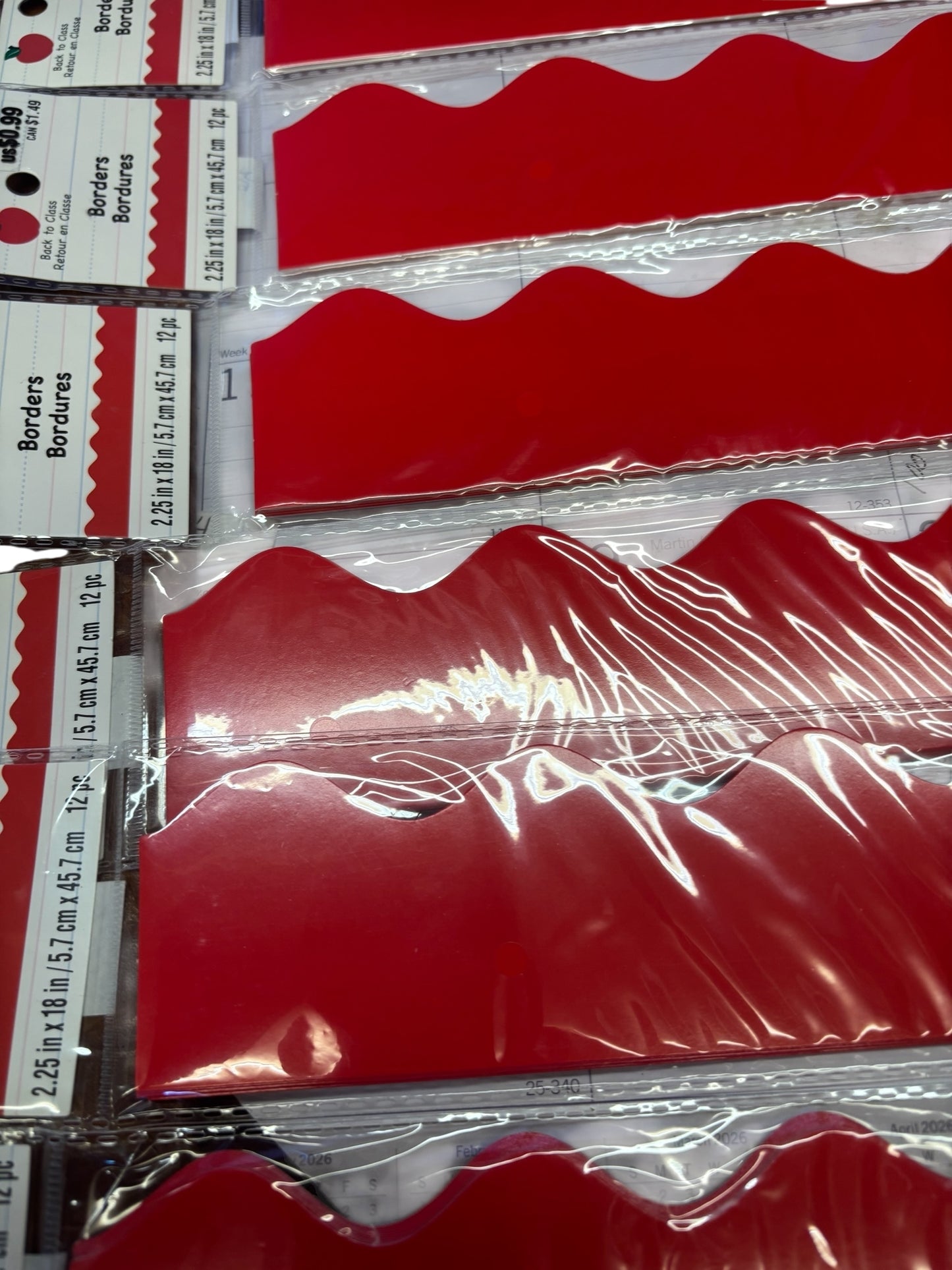 36790 - Bulletin Board Bright Red Borders- 7Pk/84pc Bulletin Borders |9-7|