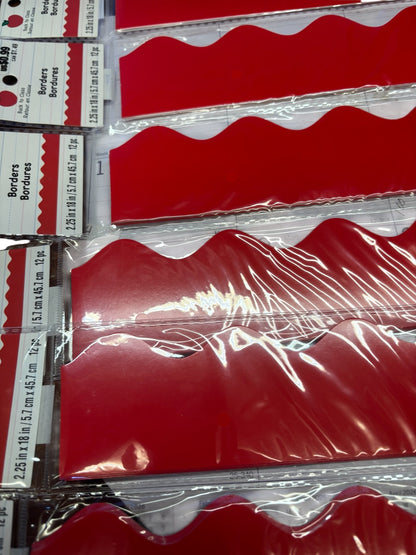 36790 - Bulletin Board Bright Red Borders- 7Pk/84pc Bulletin Borders |9-7|