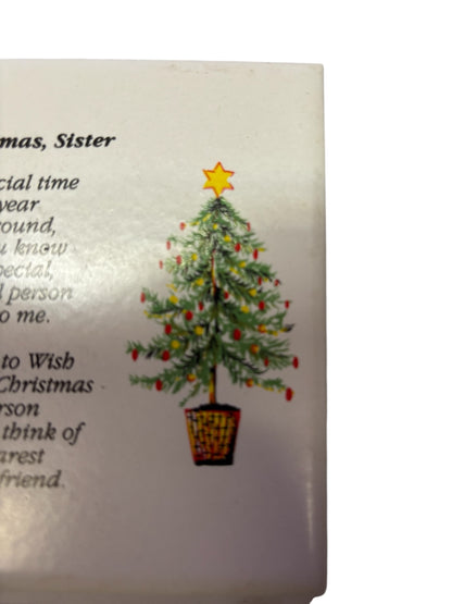 42364 - HAND CRAFTED 4" Tile Merry Chirstmas, Sister |17-30|