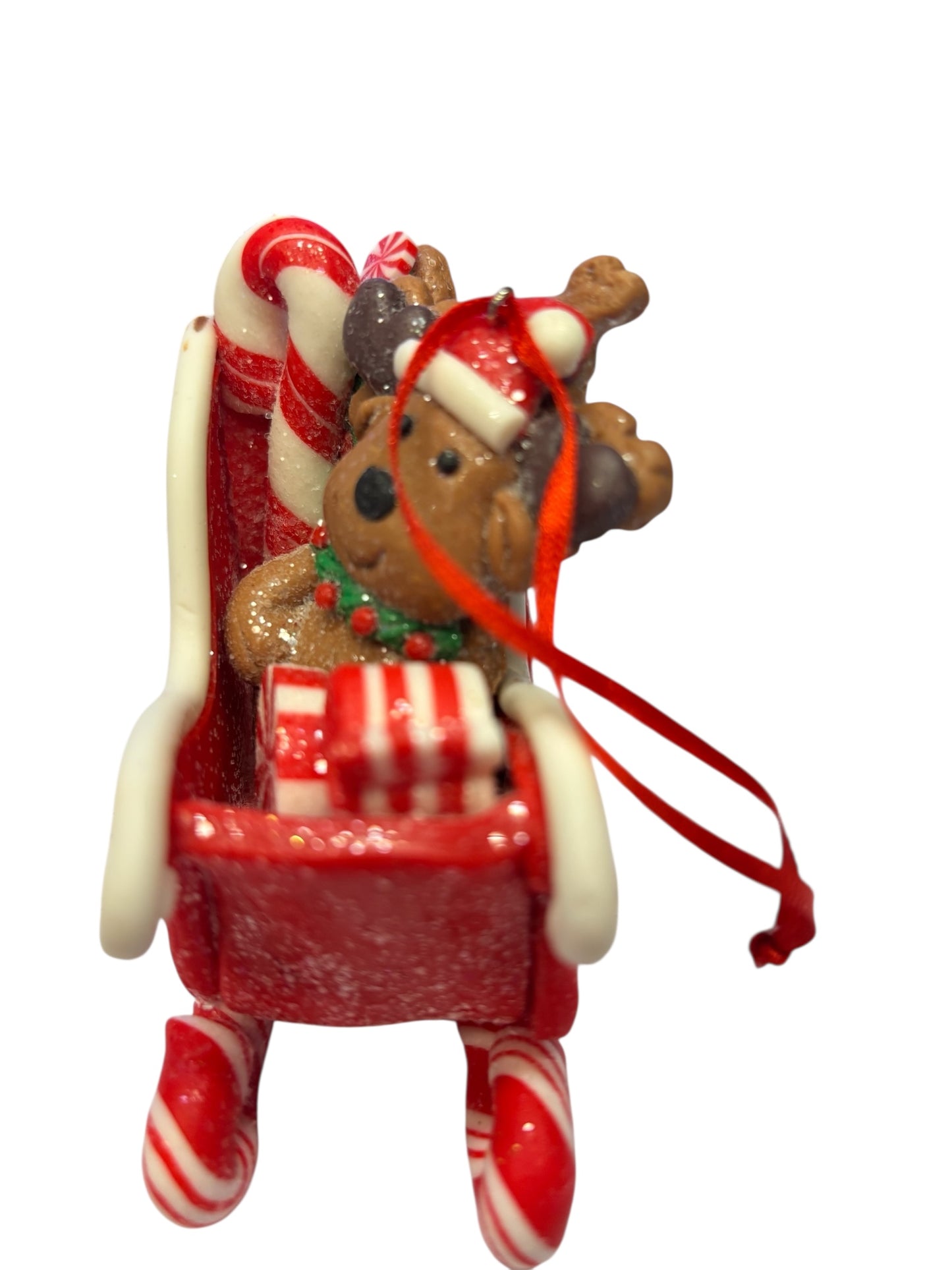 32944 - Dog in Red Sleigh Ornament |Pod 2-61|