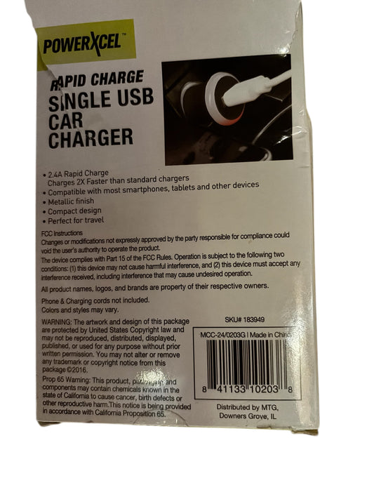 31922 - Powerexcel Single USB Car Charger |S-18|
