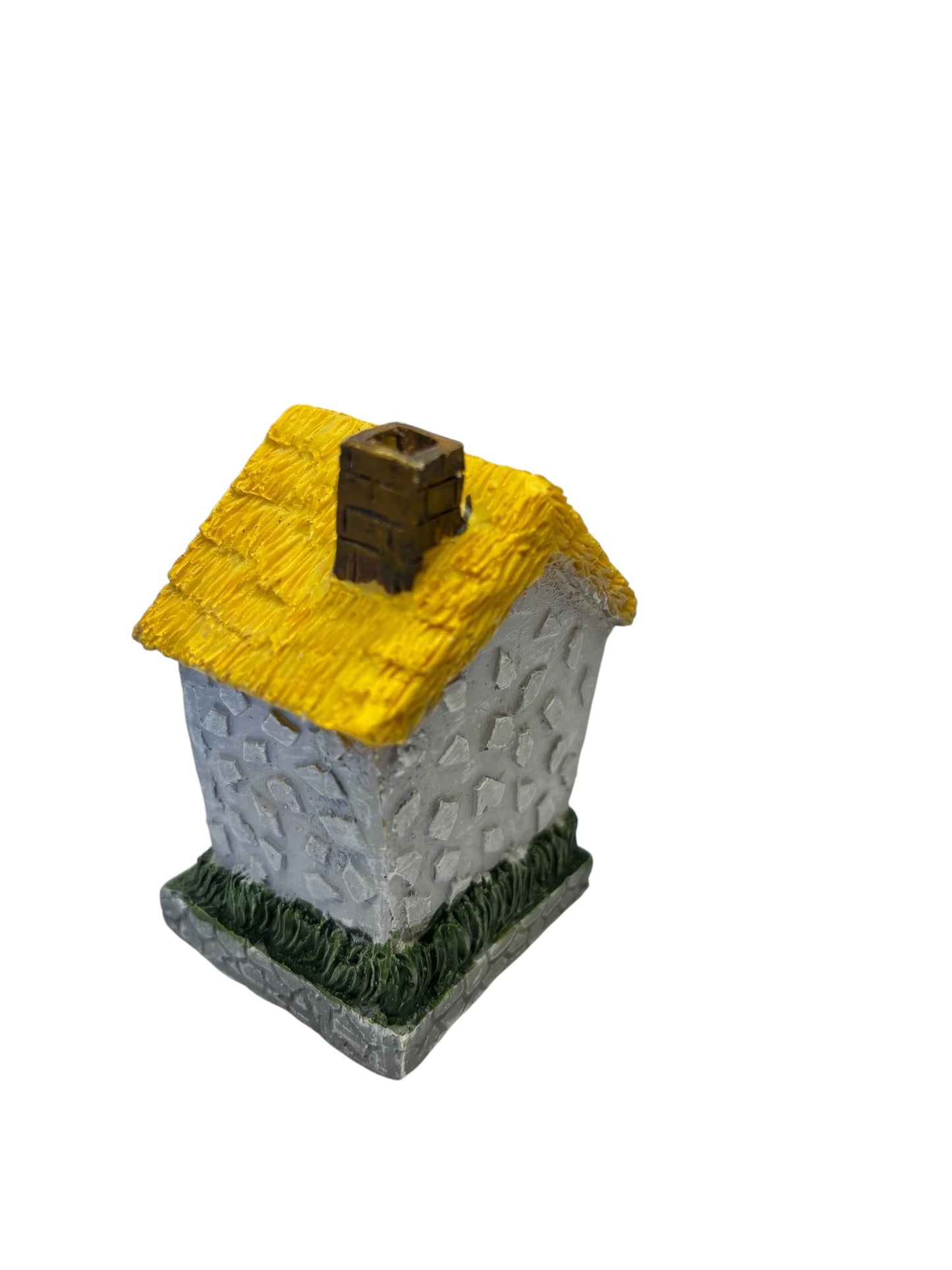 2745 - 3-Inch Grey & Yellow Hut Fairy Garden Decor - Welcome |5-15|