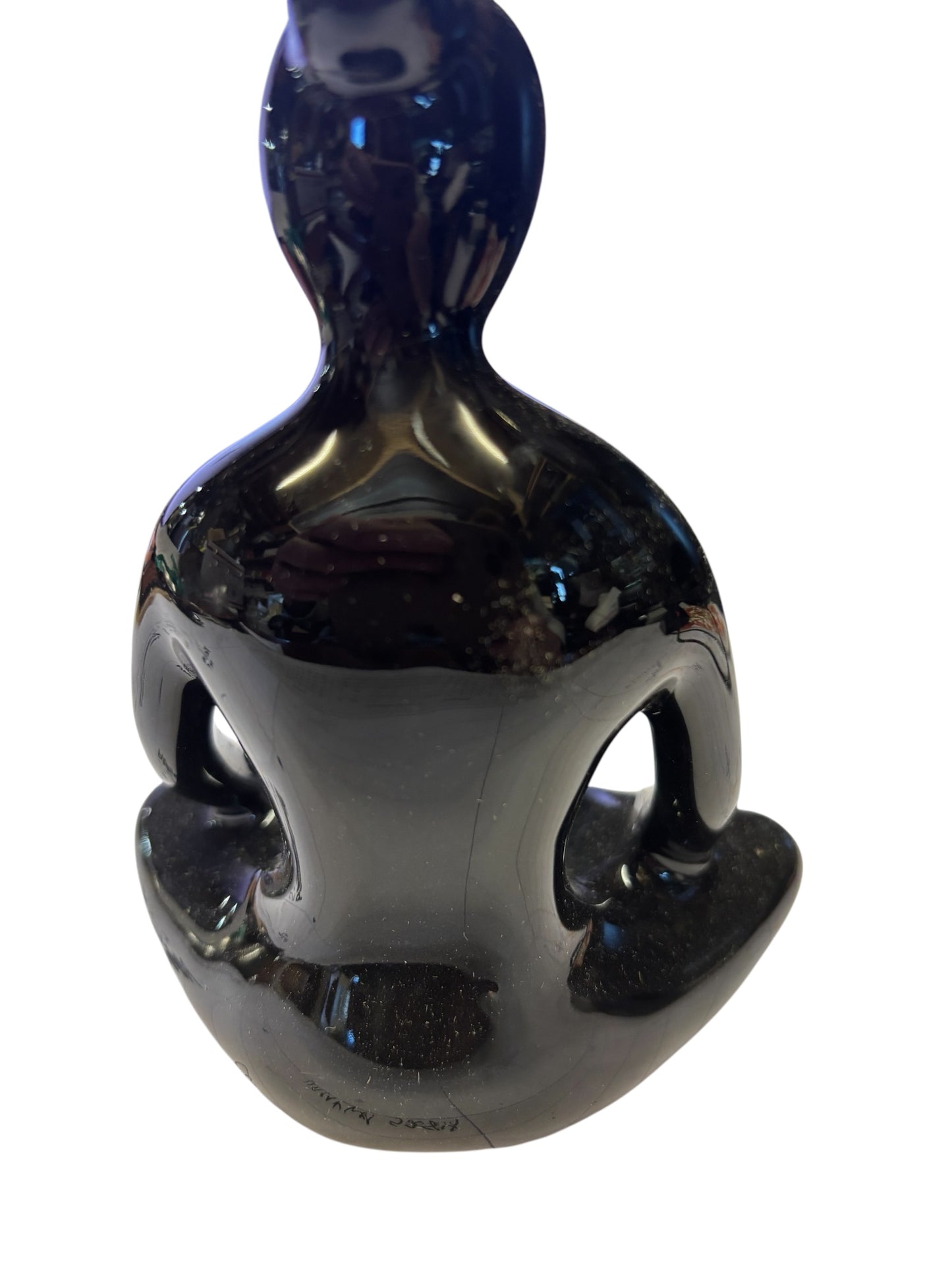 16702 - 6" Yoga Lotus Pose Ceramic Candle Holder Black |9-15|