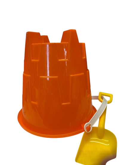 24851 - Set of two  8" Orange Pail With Shovel |6-11|