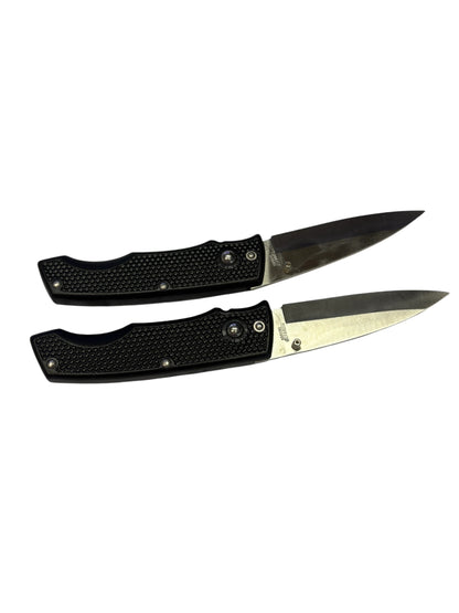 651 - Set of 2 Black Folding Plain Lockback |85|