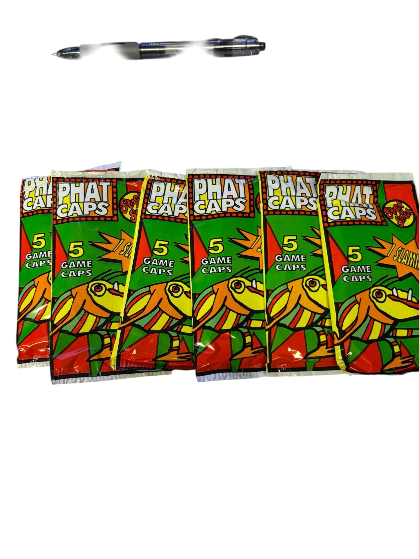 3017-Vintage 1995 Phat Caps Milk Caps Booster Packs Set of 6 - Sealed with Slammer |FR-14|