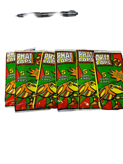 3017-Vintage 1995 Phat Caps Milk Caps Booster Packs Set of 6 - Sealed with Slammer |FR-14|