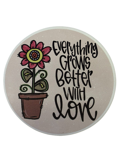 28414 - 18" Metal Everything Grows Better with Love Garden Plant Stake |TBD|