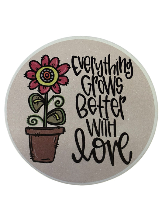 28414 - 18" Metal Everything Grows Better with Love Garden Plant Stake |TBD|