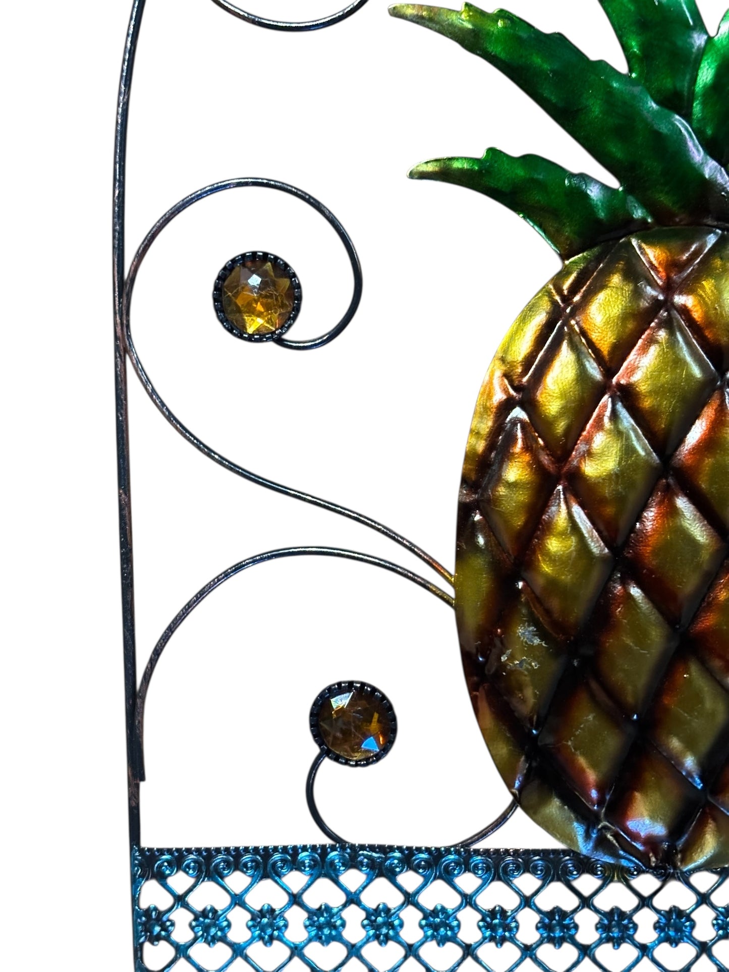 23256 - Metal 13.5x10" Hanging Pineapple Welcome Sign |G-7|