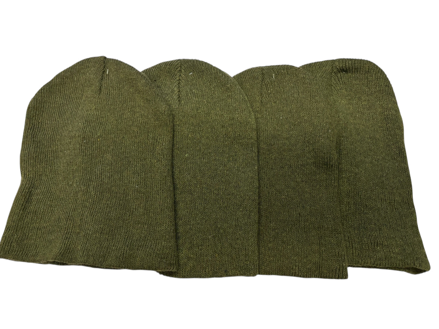 24019 - Set of 4 Knit Beanie Hats Army Green |20-D|