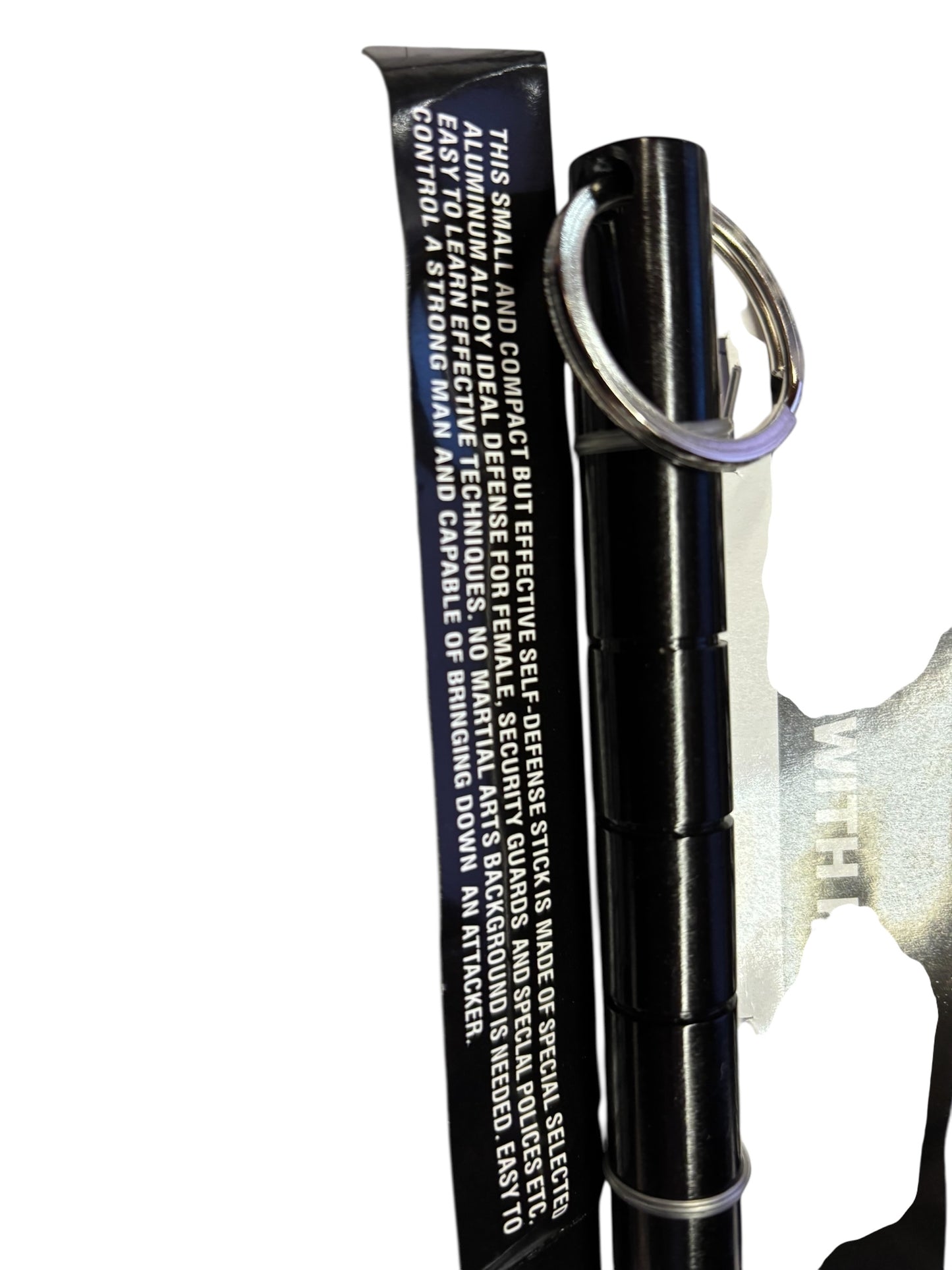 36969 - 2  SETS Self Defense Black 6" Metal Mini Stick Keyring |88| |92|