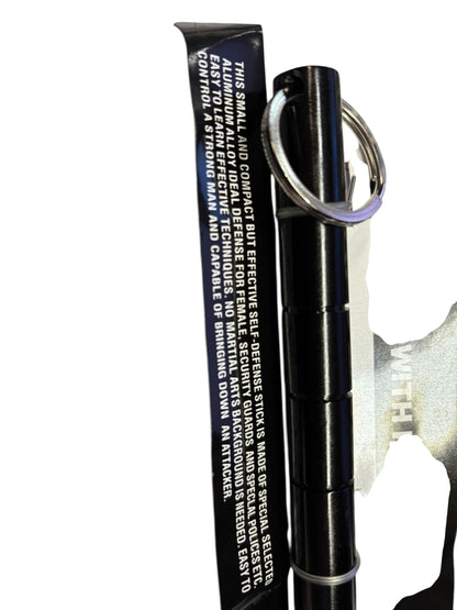 36969 - 2  SETS Self Defense Black 6" Metal Mini Stick Keyring |88| |92|