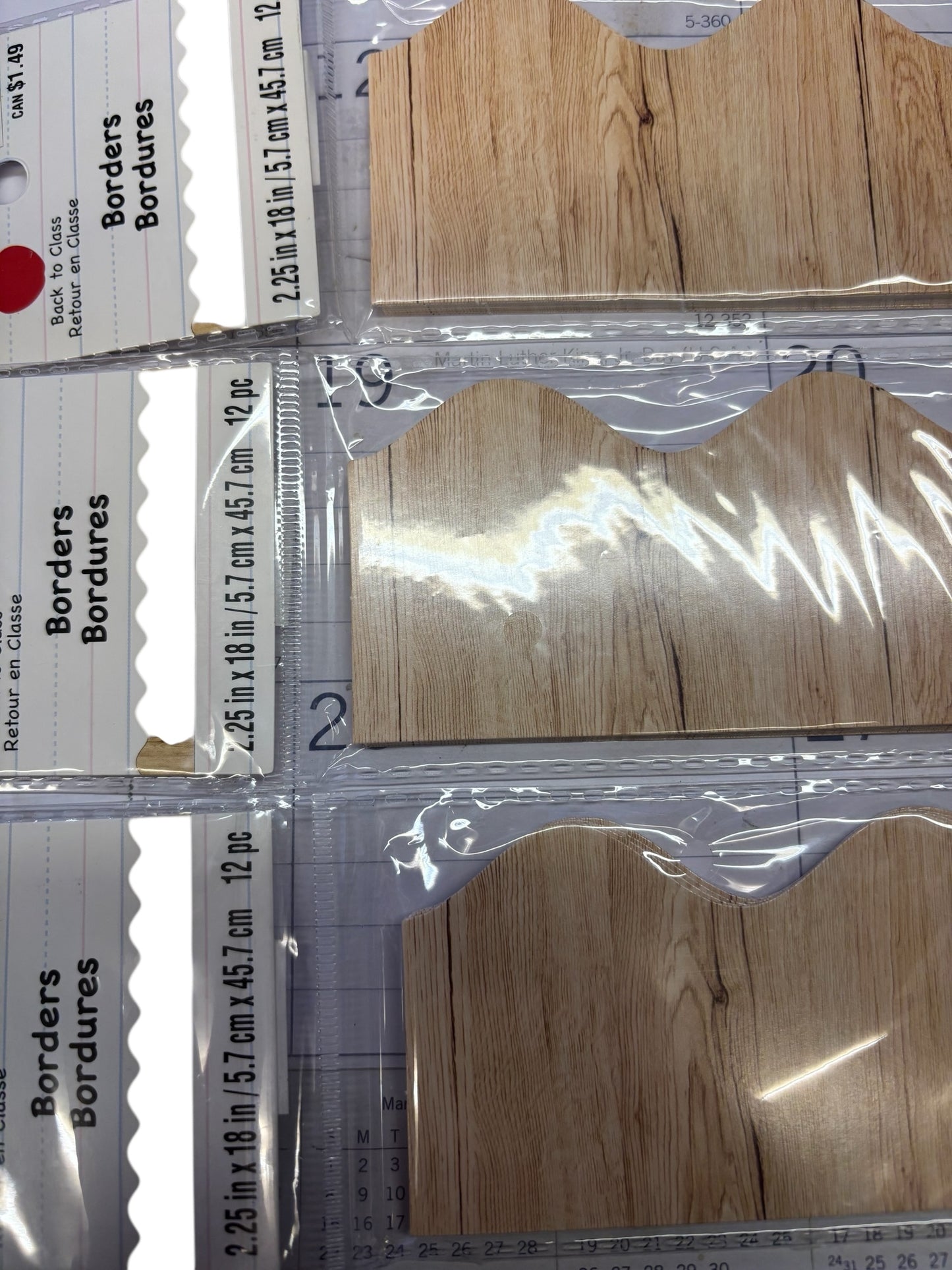36787 - Bulletin Board Wood Look Border-3 Pack of 12 Pieces.  Each Piece is 18" Long |9-7|