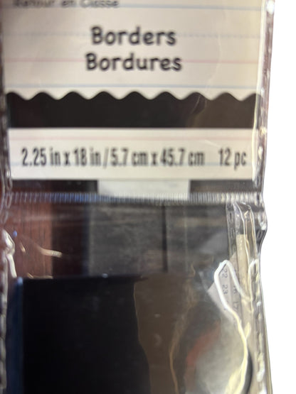 36791 - Bulletin Board Solid Black Border-3 Pack 36pc Bulletin Borders |9-7|