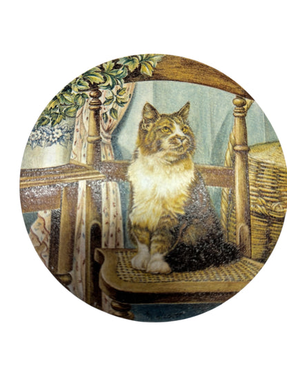 42316 - HAND CRAFTED Two 4-Inch Ceramic Tiles Showcasing Beautiful Cats |17-30|