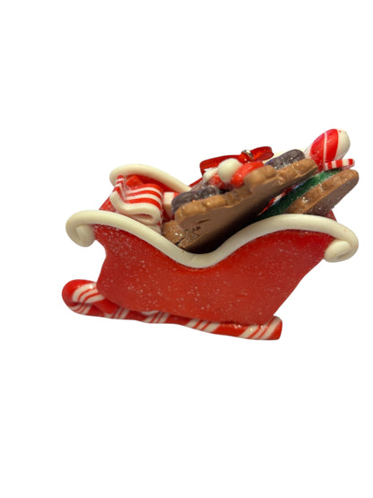 32944 - Dog in Red Sleigh Ornament |Pod 2-61|