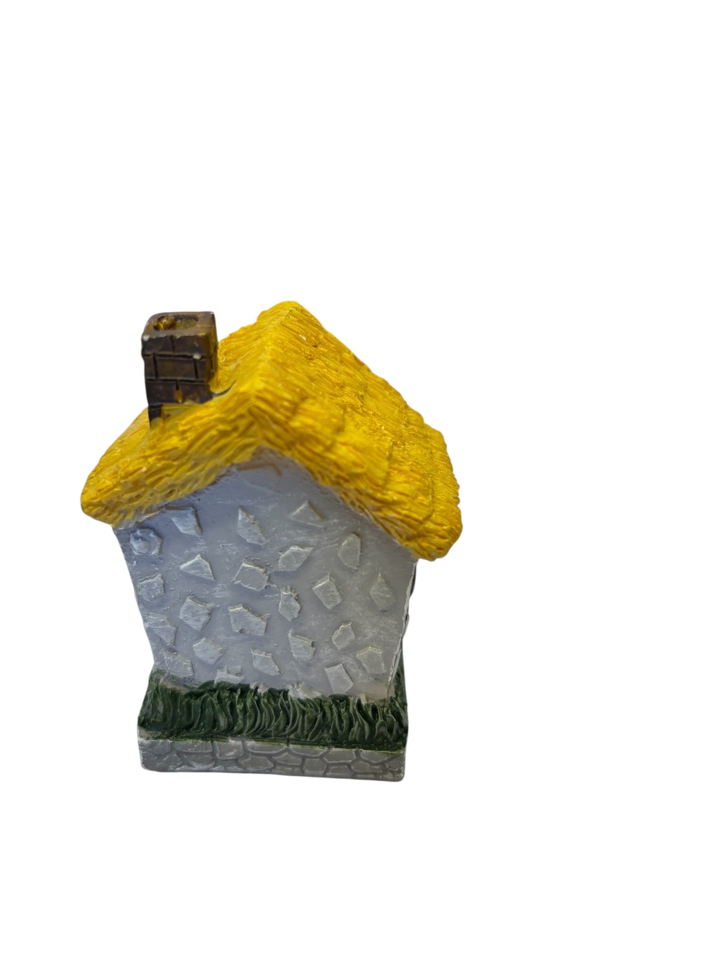 2745 - 3-Inch Grey & Yellow Hut Fairy Garden Decor - Welcome |5-15|