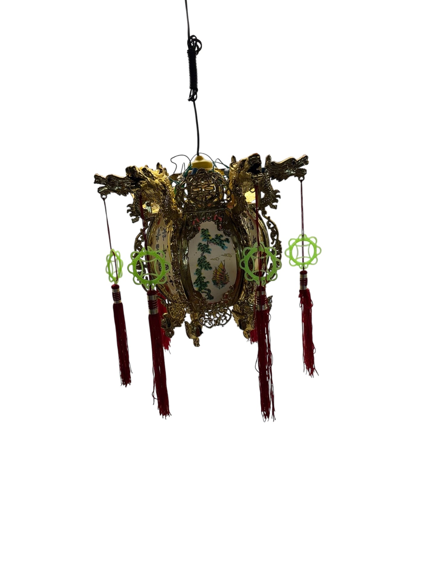 42349 - Electric Spinning Dragon Oriental Lantern 11.5"x10.5" |13-28|