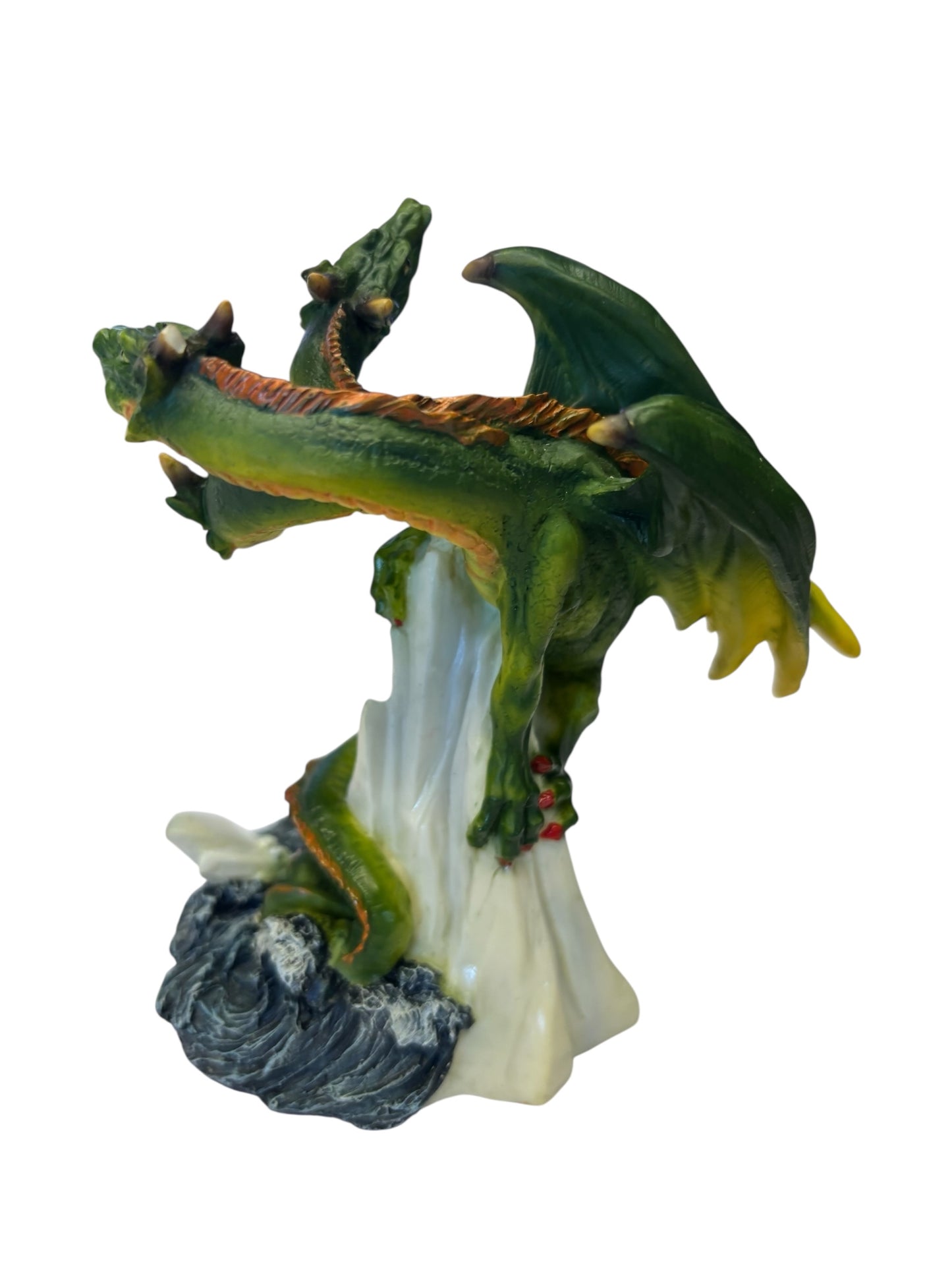40532 - Three Headed 5" Resin Green Dragon on Ice |Store|