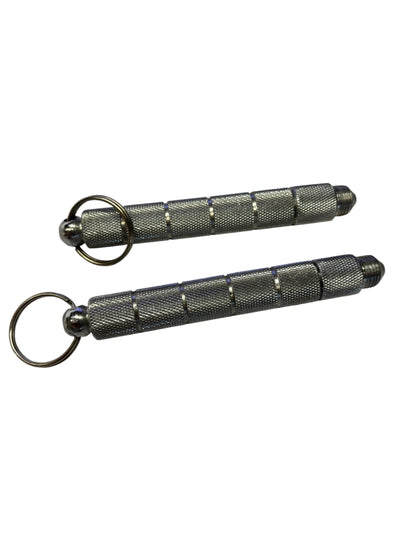 6452 - Set of Two 4.25 Inch Silver Kubaton with Knife |86|