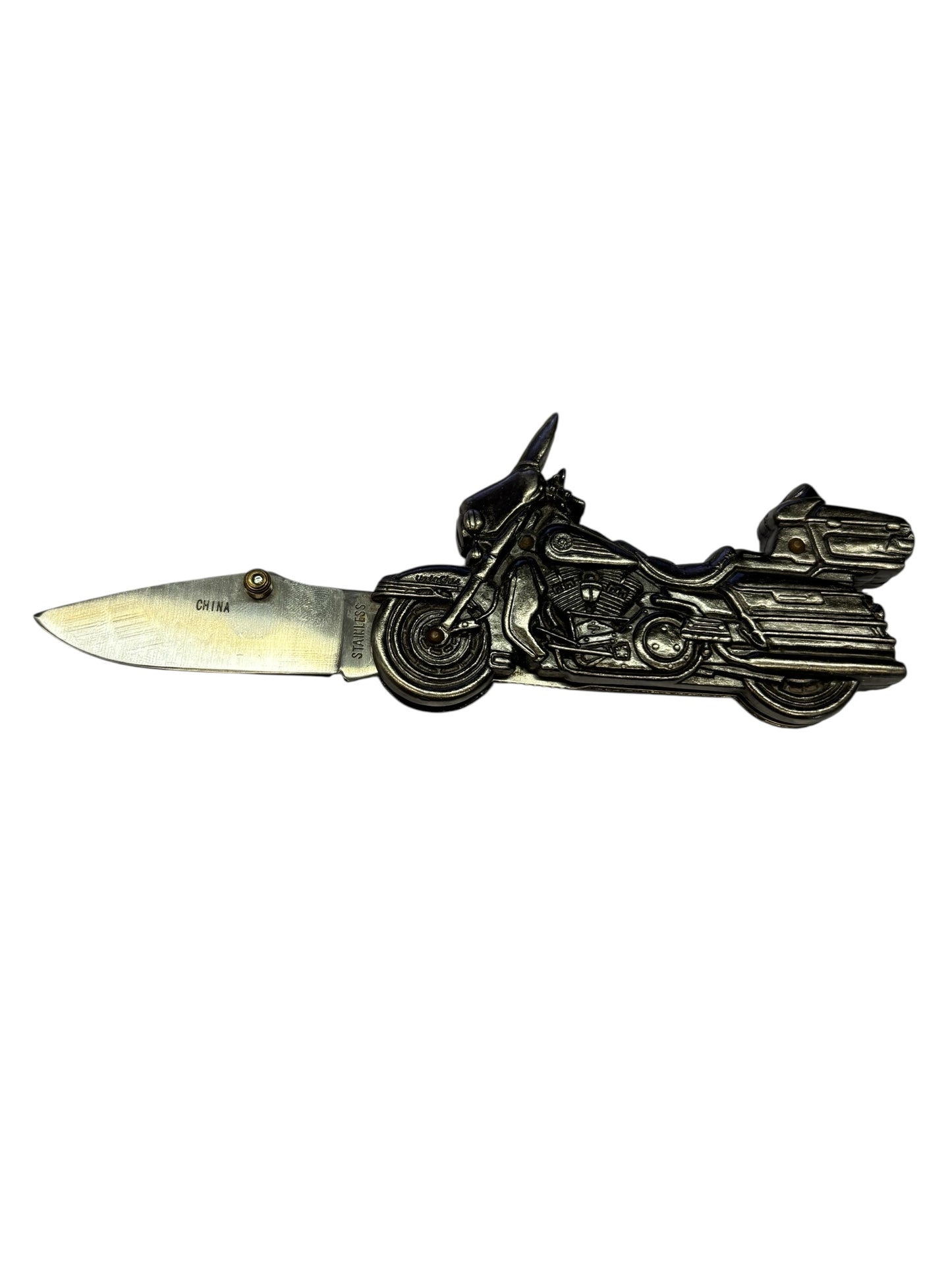 12317 - 6" Open Stainless Blade Motorcycle Gift Knife |81|Store|