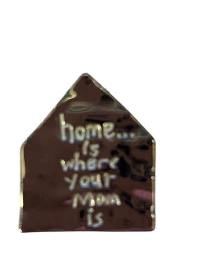 16414 - Home Is Where Mom Is Silver Pocket Charm 1.75 Inch Jewelry |Clear-227|