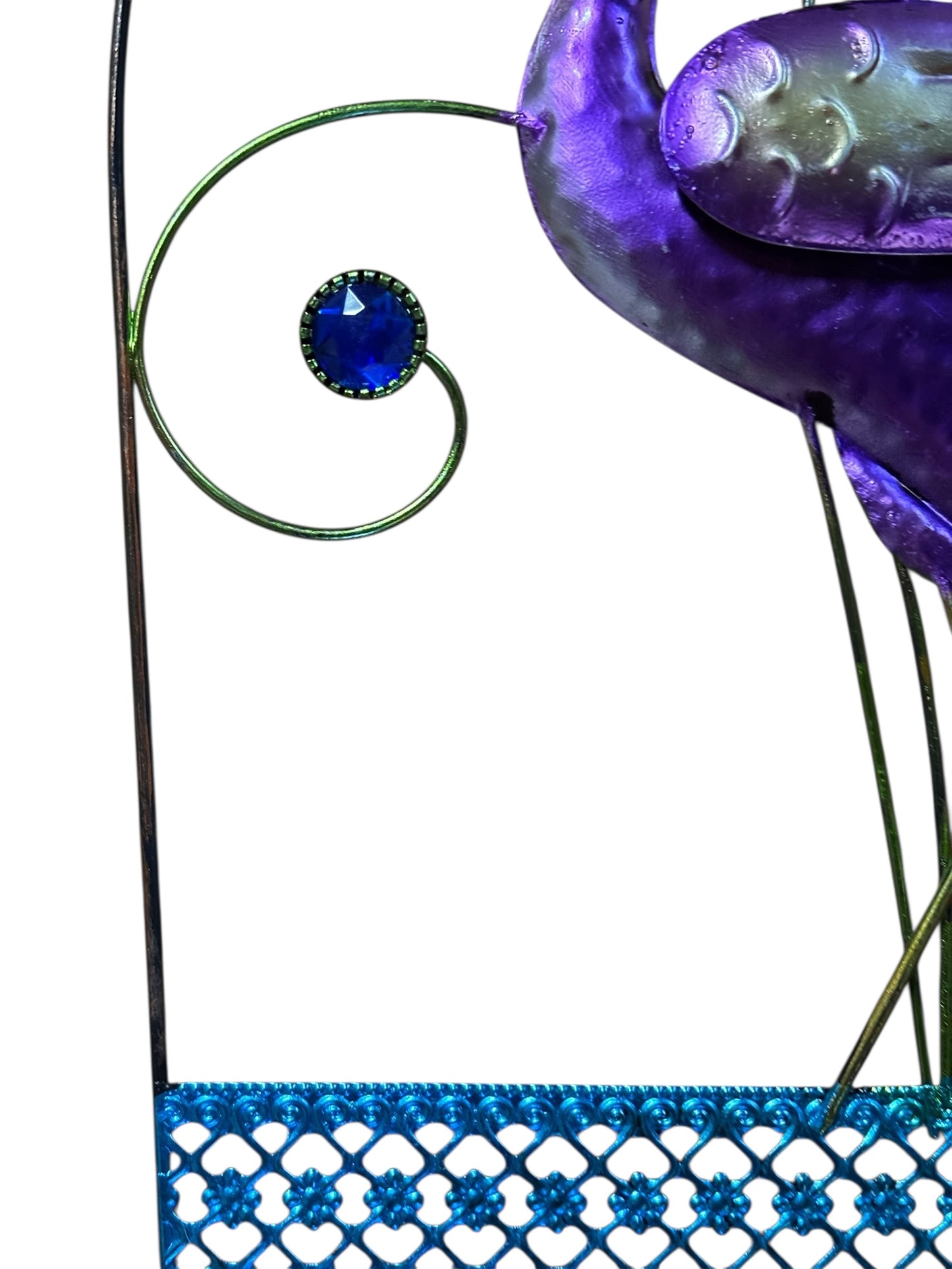 23257 - 13.5X10" Metal Yard Art Purple Flamingo Hanging Sign |G-15|