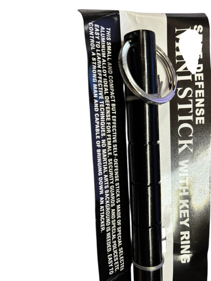 36969 - 2  SETS Self Defense Black 6" Metal Mini Stick Keyring |88| |92|