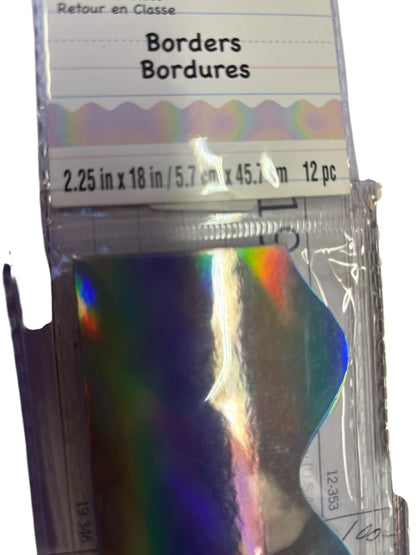 36793 - Bulletin Board Shiny Silver Borders -3 Pack 36PC Bulletin Borders |9-7|